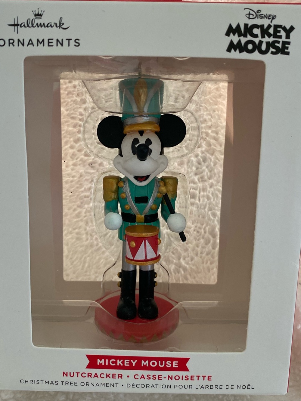 Hallmark Mickey Mouse Teal and Red Nutcracker Drummer Ornament